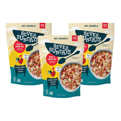 Seven Sundays Nut Granola Cereal, Day Dream Dark Chocolate Raspberry, 20 Oz Bag (Pack of 3), Grain & Gluten Free, 4g Protein, 5g Net Carbs, Keto Friendly