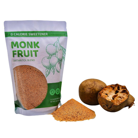 Monk Fruit Sweetener Granules, 2 Pack (1LB Each) - 1:1 Sugar Replacement, 0 Calorie Sweetener, Erythritol Blend - Healthier Than Sugar for Baking, Coffee, and Cooking