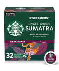 Starbucks K-Cup Coffee Pods, Dark Roast Coffee, Single-Origin Sumatra, 1 box (32 Keurig Pods)