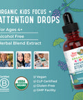 MaryRuth Organics Kids Brain Supplements for Memory and Focus and Attention 30 ML
