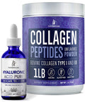 InstaSkincare Healthy Skin Bundle Hyaluronic Acid Serum for Face 2Oz Collagen Peptides Powder for Women 1Lb