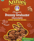 Annie's Organic Friends Bunny Grahams, Chocolate Chip, Chocolate, and Honey Baked Graham Snacks, 11.25 oz