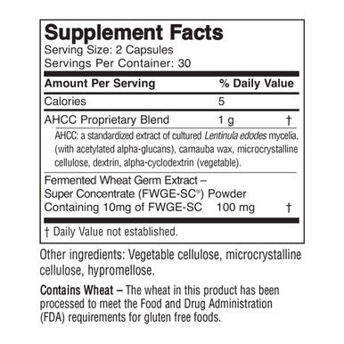 American BioSciences ImmPower Plus, AHCC & Fermented Wheat Germ Extract Herbal Supplement, 550mg per Capsule for Immune Support, Maintains Natural Killer Cell Activity, Pack of 1, 60 Veggie Capsules - AHCC + FWGE-SC