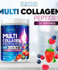 Built Nature Collagen Powder, Hydrolyzed Type 1 & 3 Peptides, Grass-Fed Multi Collagen Complex Supplement, Healthy Hair, Skin, Nails, Bones & Joints, Keto & Paleo Friendly, Non-Gmo, Berry Flavor 30 Servings