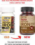Deva Nutrition Vegan Chelated Iron 29 mg Fortified with B-12 - High Potency, Easy to Swallow, 90 Tablets, 1-Pack