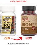 Deva Nutrition Vegan Chelated Iron 29 mg Fortified with B-12 - High Potency, Easy to Swallow, 90 Tablets, 1-Pack