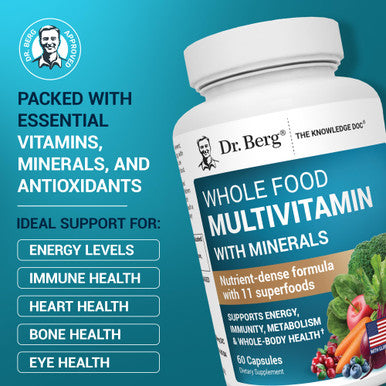 Dr Berg Nutritionals Whole Food Multivitamin With Minerals 60 Capsules