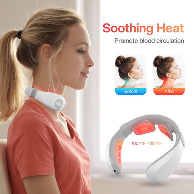 Comfier Portable Heated Neck Massager, Ems Intelligent Electric Neck Massager With Heat, Fsa Smart Wireless Neck Massager With 3D Electrode Pads For Women Men