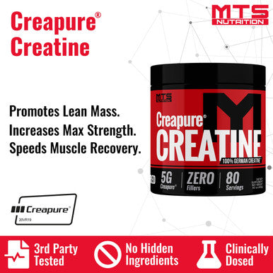 MTS Nutrition Creapure Creatine Powder - Muscle Growth & Recovery Supplement - 80 Servings Unflavored