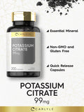 Potassium Citrate 99Mg | 200 Capsules | Non-Gmo And Gluten Free Supplement | By Carlyle