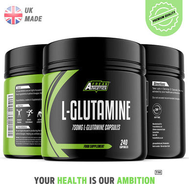 L-Glutamine 240 Capsules - 750mg Per Capsule 1500mg Per Serving - High Strength Amino Acid for Muscle Performance & Recovery