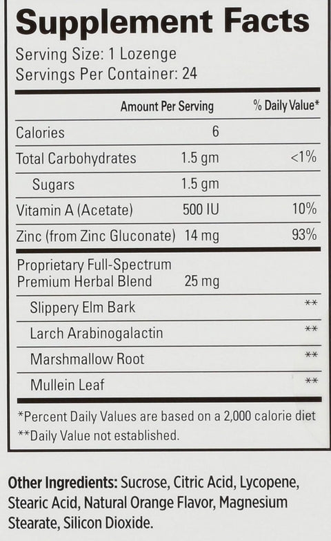 Quantum Therazinc Orange 24 Count Acetate Lozenges 0.5 Unit