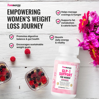 Femnergy Glp-1 Support Weight Loss Probiotic Supplement For Women - Natural Appetite Suppressant Metabolism & Gut Health - Glp1 Support To Activate Daily Hunger Control & Fat Burn Support