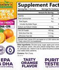 Omega 3 Fish Oil Gummies, Natural Orange Flavor, Extra Strength DHA & EPA, Omega 3 Supplement for Men & Women, Delicious Daily Gummy Vitamin, 60 Gummies