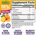 Omega 3 Fish Oil Gummies, Natural Orange Flavor, Extra Strength DHA & EPA, Omega 3 Supplement for Men & Women, Delicious Daily Gummy Vitamin, 60 Gummies
