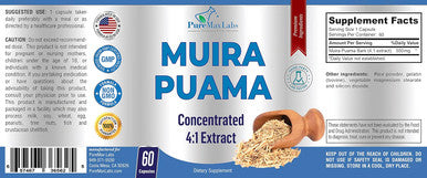 YUMMYVITE Muira Puama Capsules - Concentrated 4:1 Extract, Equivalent To 2200Mg Per Capsule, 60 Capsules