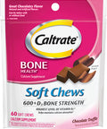 Caltrate 600+D3 Soft Chews (Chocolate Truffle Flavor, 60-Count Soft Chews) Calcium and Vitamin D3 Chewable Supplement, 600mg