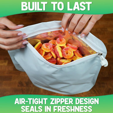 Xprs Nutra Exit Bags - Premium Squeeze to Open Resealable White Zip-Locking Exit Bag - Airtight Pouch Giant Ziplock Bags for Storage The Exit Ziplock Mylar Pouch (12x9x3 100)