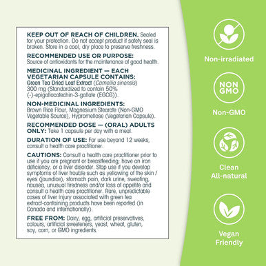 Organika Green Tea Extract 60 Vcaps
