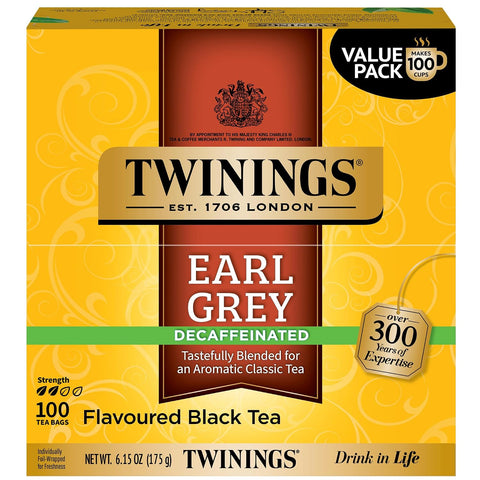 Twinings Lemon & Ginger, Caffeine-Free Herbal Tea Bags, 100 CT Box (1 Pack) | Spicy & Tangy, Ginger, Lemon Peel, Lemongrass, Blackberry Leaves, Soothe Digestion, 100 Foil Lined Individually Wrapped Bags