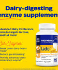 Enzymedica Lacto, Maximum Strength Formula For Dairy Intolerance, With Enzymes Lactase And Protease, Relieves Digestive Discomfor