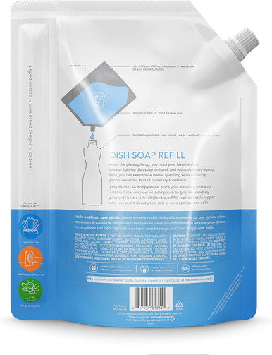 Method Gel Dish Soap Refill Sea Minerals Biodegradable Formula Tough on Grease 36 Fl Oz (Pack of 6)