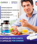 Advanced Probiotic Caps Dietary Supplement Capsules, Supports Intestinal Health Digestion, Immune System Support, Non-GMO, Gluten-Free, 60 Veg Caps