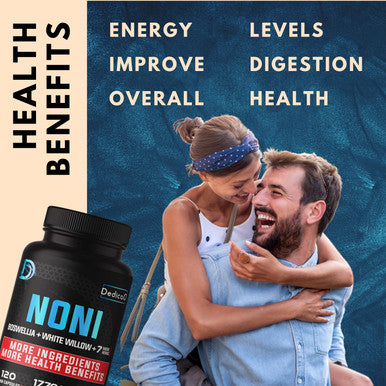 Dedicad 20:1 Noni Capsules 17700Mg - Supplement For Immune, Muscle & Digestion Support -10In1 Added Boswellia, Elderberry, Turmer
