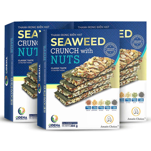 Seaweed Crunch with Nuts Classic TasteÃ¢â‚¬â€œ Amazin Choices Vegan Snack Bars with Cashews, Almonds & Pumpkin Seeds Ã¢â‚¬â€œ Premium Asian Chips Ã¢â‚¬â€œ Seaweed Sheets Ã¢â‚¬â€œ Sandwich Seaweed Ã¢â‚¬â€œ Variety Pack