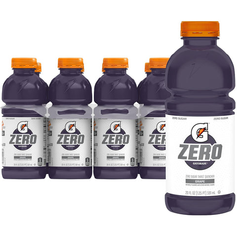 Gatorade Zero Sugar Thirst Quencher Sports Drink Glacier Freeze 20 Ounce Bottles (Pack of 8)