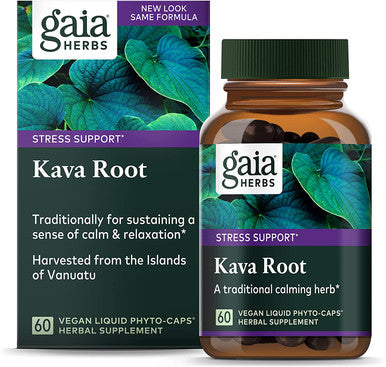 Gaia Herbs Kava Kava Liquid Phyto Capsules, 60 Vegetarian Capsules