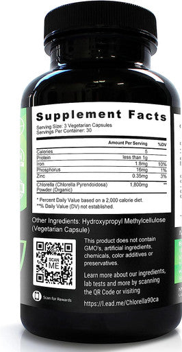 BE HERBAL Organic Chlorella 1800mg Best Source of Chlorophyll & Complete Superfood Vegan Friendly Natural Detox Supplement - 600mg per Capsule (90 Capsules - 1 Month Supply)