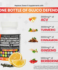 Clean Nutraceuticals Ceylon Cinnamon 3000Mg Turmeric 3000Mg Apple Cider Vinegar 3000Mg Ginseng 2000Mg Berberine 1200Mg Plus Bitte