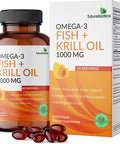 Futurebiotics Omega-3 Fish + Krill Oil 1000 MG Omega-3 EPA/DHA & Astaxanthin, Heart, Brain, Joint & Eye Support - Non-GMO, 120 Softgels (60 Servings)
