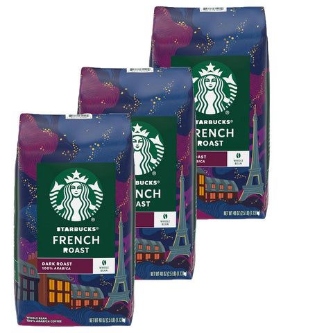 Starbucks Whole Bean Coffee, Dark Roast Coffee, French Roast, 100% Arabica, 1 bag (28 oz)
