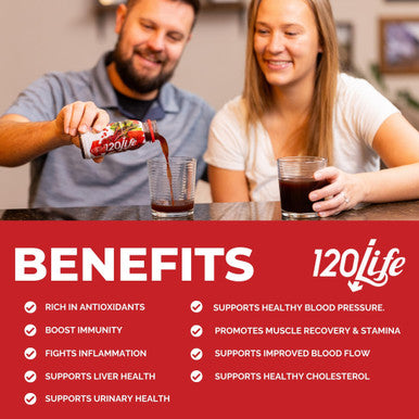 120/Life Blood Pressure Support Beet Root Juice Pomegranate Extract Cranberry Juice Tart Cherry Hibiscus and Magnesium 8 Fl Oz Pack of 28