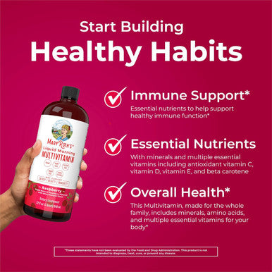 Maryruth Organics Multivitamin Multimineral for Women Men & Kids | No Added Sugar | Vegan Liquid Vitamins for Adults & Kids | Energy & Beauty Booster | Non-GMO | 32 Fl Oz (Pack of 1)
