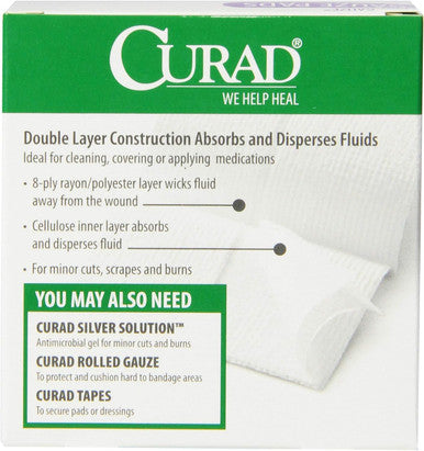 Curad Non-Woven Pro-Gauze 2" x 2" 10 Count Pack of 6