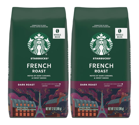 Starbucks Whole Bean Coffee, Dark Roast Coffee, French Roast, 100% Arabica, 1 bag (28 oz)