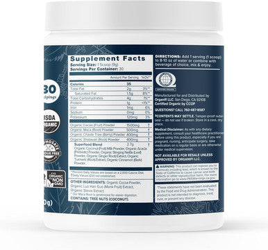 Organifi Harmony - Hormone Support - Eases Pms Symptoms - Energizes You - Regulates Menstrual Cycle - Best Served Hot - Gluten And Vegan Cacao Powder, 30 Servings