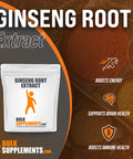BulkSupplements Ginseng Root Extract Powder - Panax Ginseng for Energy Support - Vegan, Powder - 1000mg , 100 Servings (100 Grams - 3.5 oz)