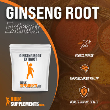 BulkSupplements Ginseng Root Extract Powder - Panax Ginseng for Energy Support - Vegan, Powder - 1000mg , 100 Servings (100 Grams - 3.5 oz)