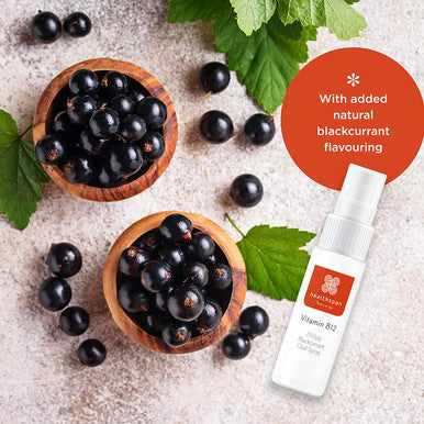 Healthspan Vitamin B12 Oral Spray | 15ml | Blackcurrant Flavour | Gelatin Free | Vegan