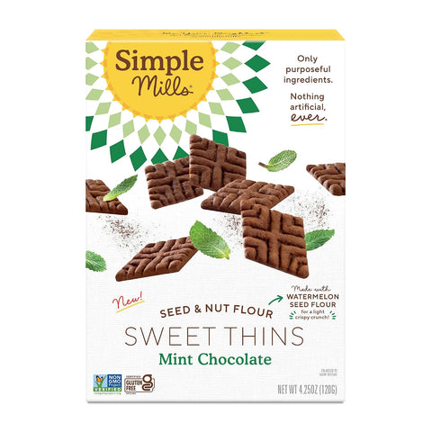 Simple Mills Honey Cinnamon Seed & Nut Flour Sweet Thins, Paleo Friendly & Delicious Sweet Thin Cookies, Good for Snacks, Nutrient Dense, 4.25oz, Pack of 1