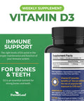 ForestLeaf Vitamin D3 50000 IU - Bone Health and Immune Support Supplements for Women and Men 120 Vegetable Capsules