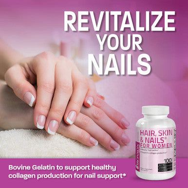 Bronson Hair, Skin & Nails With Biotin Extra Strength Vitamin Supplement For Women, 100 Capsules