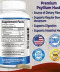 YUMMYVITE Psyllium Husk Dietary Fiber Supplement 2175Mg, Non-Gmo, 90 Capsules