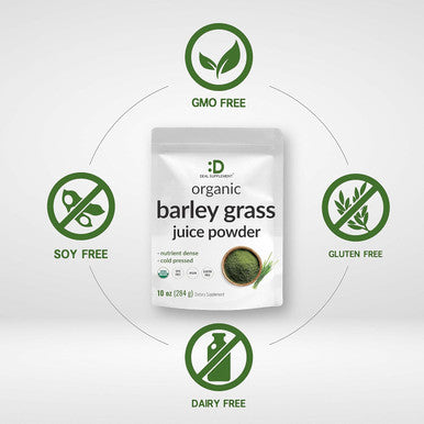 Deal Supplement Sustainably US Grown Organic Barley Grass Juice Powder 10oz Raw Cold Pressed Source Greens Superfood Booster Retains Vitamins Minerals Antioxidants & Chlorophyll Non-GMO