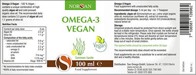 Norsan Omega-3 Vegan Vegetable Algae Oil 100ml