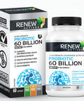 Renew Actives New Probiotics 60 Billion Cfu With Maktrek Bi-Pass Technology, Probiotics Made To Survive Stomach Acid With Advanced Absorption For Digestive Health, Immunity, & 60 Capsules!